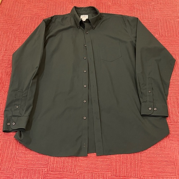 L.L.Bean men’s XL Tall traditional fit long sleeve button up green shirt - Picture 5 of 12